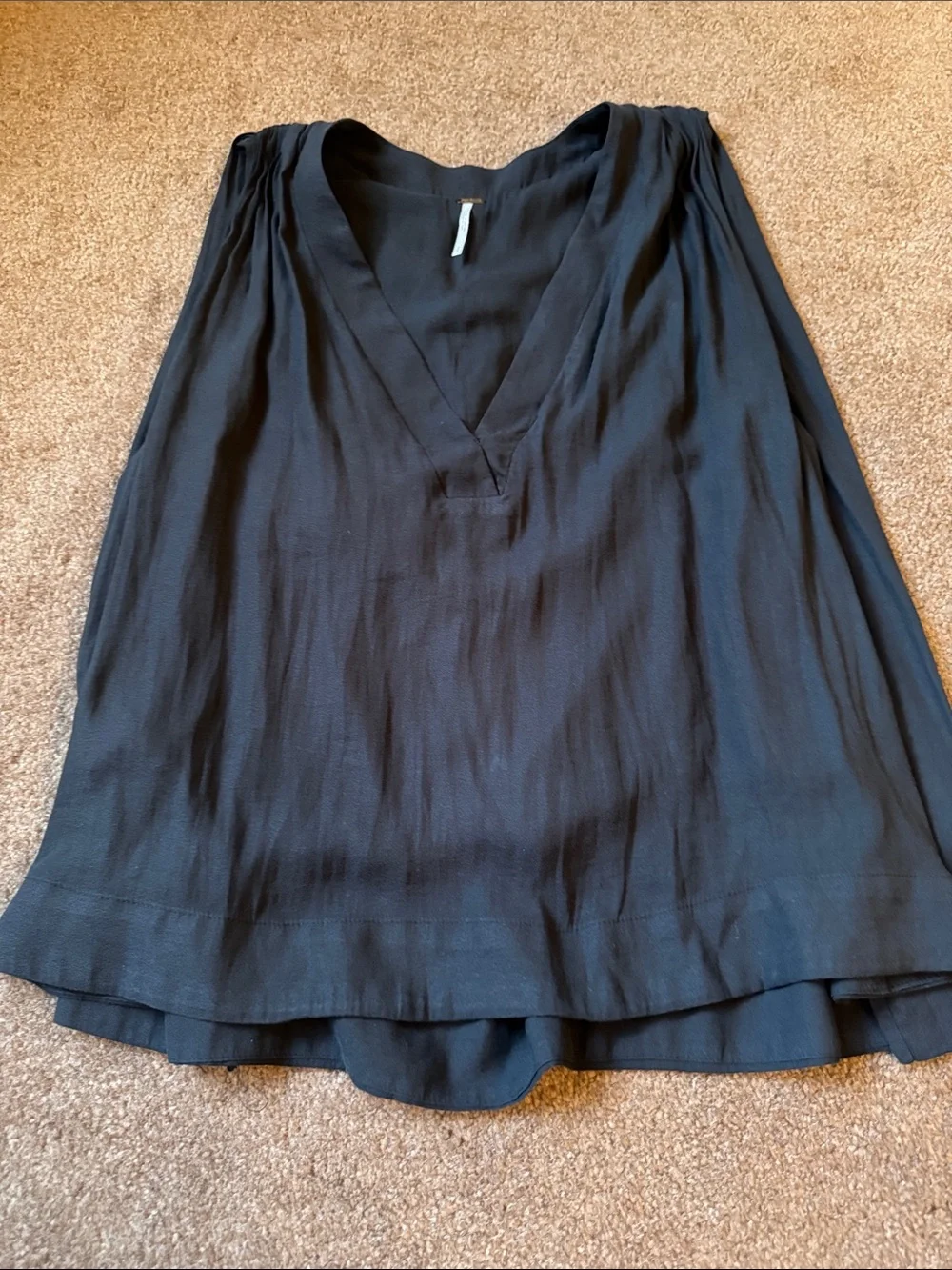 Free People Black Lightweight V-Neck Top